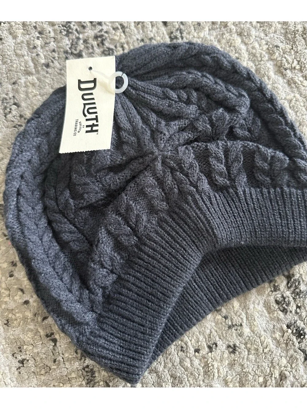 Duluth Trading Co Men's Gray Cable-Knit Beanie Hat One Size Winter Style